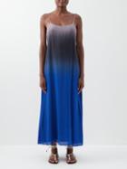 The Row - Kula Dgrad Voile Maxi Dress - Womens - Blue Multi