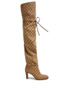 Matchesfashion.com Gucci - Lisa Gg Supreme Boots - Womens - Brown Multi