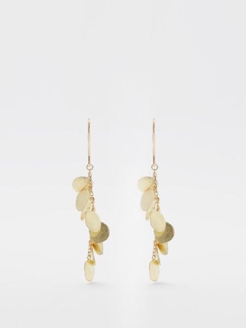Alia Bin Omair - Satami 18kt Gold Drop Earrings - Womens - Yellow Gold