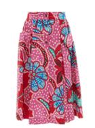 Matchesfashion.com Rhode - Tiana Floral-print Cotton-poplin Midi Skirt - Womens - Pink Print