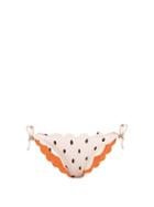 Matchesfashion.com Marysia - Mott Scallop Edged Tie Side Spotted Bikini Briefs - Womens - Pink