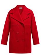 Matchesfashion.com Redvalentino - Double Breasted Cotton Blend Coat - Womens - Red