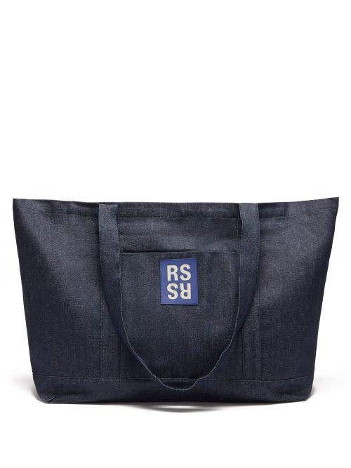 Raf Simons - Logo-patch Denim Tote - Womens - Blue