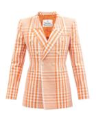 Vivienne Westwood - Leilo Double-breasted Cotton-blend Check Blazer - Womens - Orange White