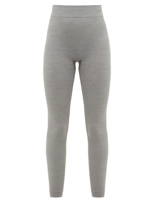 Matchesfashion.com Falke - Wool Tech Virgin Wool Blend Thermal Leggings - Womens - Grey
