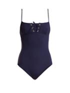 Matchesfashion.com Melissa Odabash - Cyprus Lace Up Swimsuit - Womens - Navy