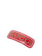 Matchesfashion.com Gucci - Crystal Logo Resin Hair Slide - Womens - Red