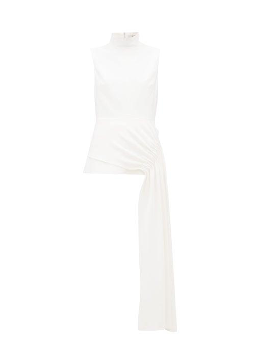 Matchesfashion.com Tibi - Draped Panel Crepe Top - Womens - White