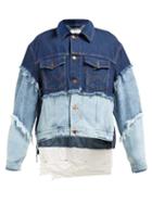 Matchesfashion.com Natasha Zinko - Oversized Layered Wash Cotton Denim Jacket - Womens - Denim