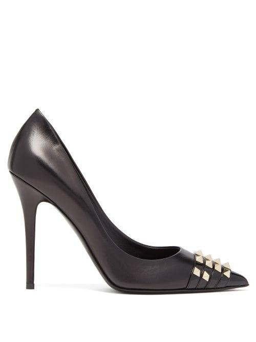 Valentino Garavani - Rockstud Point-toe Leather Pumps - Womens - Black