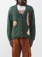 Story Mfg. - Twinsun Pumpkin-appliqu Organic-cotton Cardigan - Mens - Green Multi