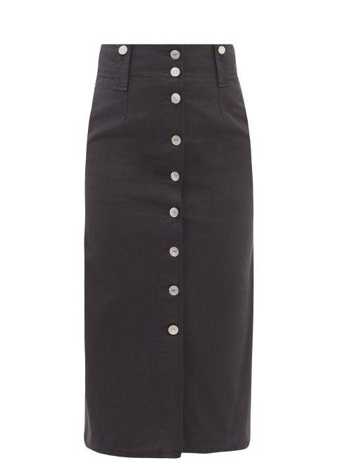 Isabel Marant - Blehora Buttoned Denim Midi Skirt - Womens - Black