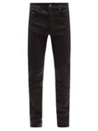Amiri - Leather Slim-leg Trousers - Mens - Black