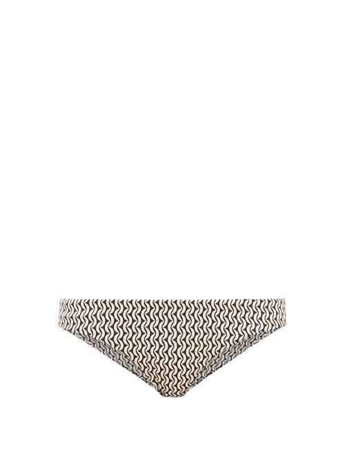 Matchesfashion.com Asceno - Naples Crescent-print Bikini Briefs - Womens - Cream