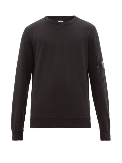 Matchesfashion.com C.p. Company - Lens Embellished Cotton Jersey Sweatshirt - Mens - Black