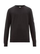 Matchesfashion.com C.p. Company - Lens Embellished Cotton Jersey Sweatshirt - Mens - Black