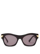 Bottega Veneta - Square Acetate Sunglasses - Womens - Black