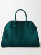 The Row - Margaux 15 Suede Bag - Womens - Dark Green