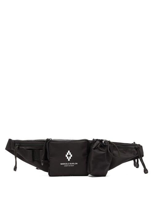 Matchesfashion.com Marcelo Burlon - Logo Print Belt Bag - Mens - Black