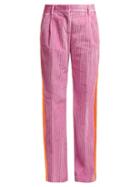Matchesfashion.com Msgm - Pleated Corduroy Trousers - Womens - Pink