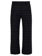 Matchesfashion.com Marni - Checked Wool Trousers - Mens - Navy