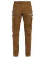 Balmain Biker-style Cotton-blend Cargo Trousers