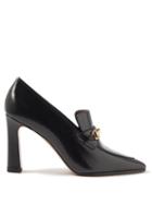 The Row - Lady Heeled Leather Loafers - Womens - Black