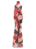 Matchesfashion.com Halpern - Geometric Sequinned Halterneck Gown - Womens - Multi