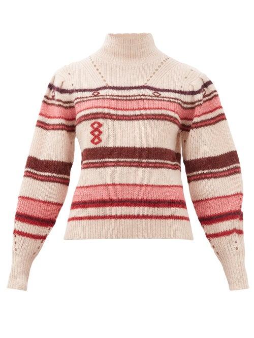 Matchesfashion.com Isabel Marant Toile - Georgie Striped Alpaca-blend Sweater - Womens - Pink Multi