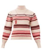 Matchesfashion.com Isabel Marant Toile - Georgie Striped Alpaca-blend Sweater - Womens - Pink Multi