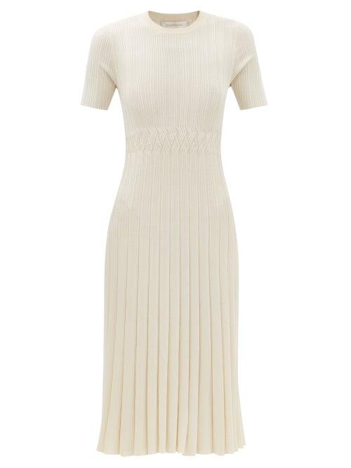 Zimmermann - Dancer Ribbed-knit Midi Dress - Womens - Cream