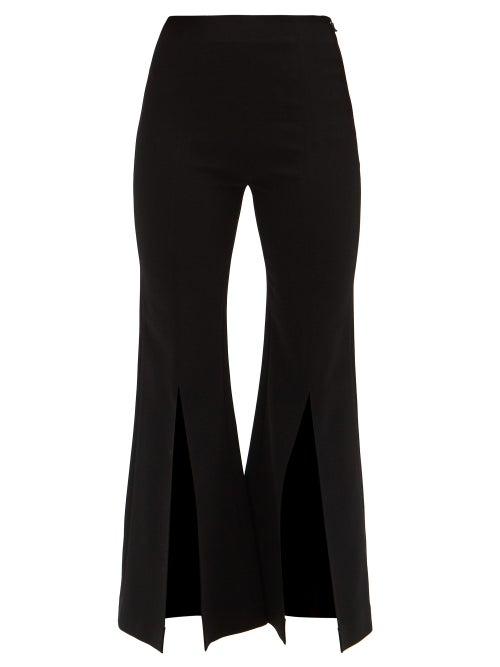 Matchesfashion.com Roland Mouret - Parkgate Split Kickflare Trousers - Womens - Black