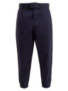 Matchesfashion.com Myar - 1980s Italian Marine Tapered Leg Cotton Trousers - Womens - Dark Blue