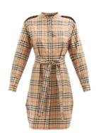 Burberry - Aurelia Archive-check Cotton Shirt Dress - Womens - Brown Multi