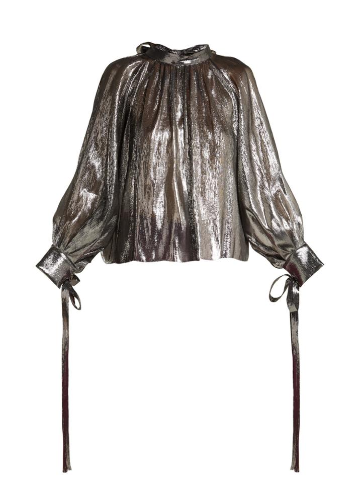 Osman Tulia Silk-blend Lam Poet Blouse