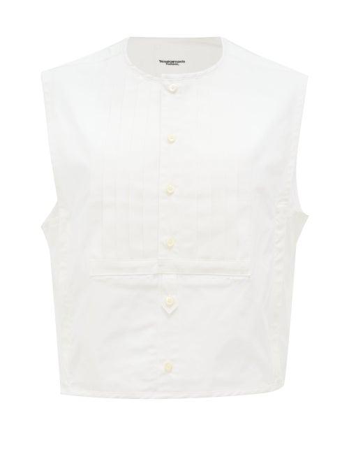 Matchesfashion.com Takahiromiyashita Thesoloist. - Bib-front Pintucked Cotton-blend Poplin Vest Shirt - Mens - White
