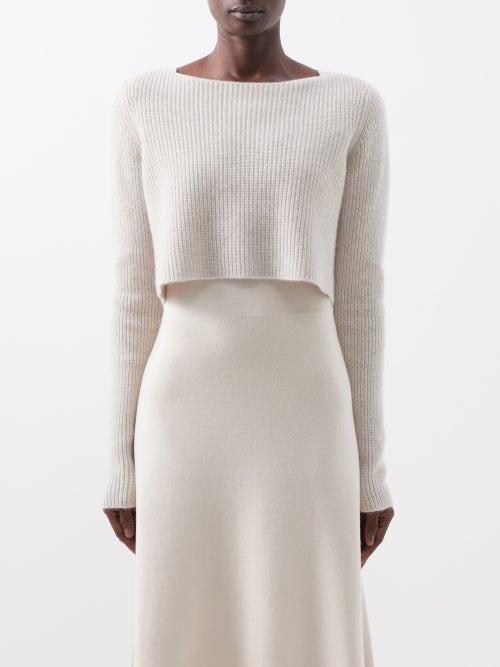 Le Kasha - Cannes Cropped Cashmere Sweater - Womens - Light Beige