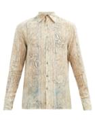 Matchesfashion.com 73 London - Floral-print Silk Shirt - Mens - Cream