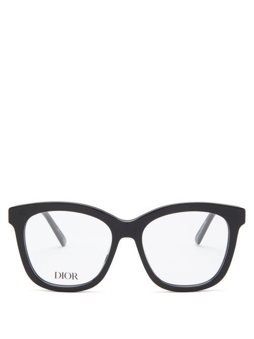 Matchesfashion.com Dior - 30montaignemini Square Acetate Glasses - Womens - Black
