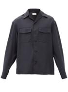 Matchesfashion.com Lemaire - Cuban-collar Patch-pocket Poplin Shirt - Mens - Dark Grey