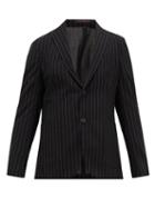 Matchesfashion.com The Gigi - Pinstriped Wool-blend Seersucker Suit Jacket - Mens - Black White