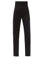 Ladies Rtw Alexandre Vauthier - High-rise Wool Grain-de-poudre Slim-leg Trousers - Womens - Black