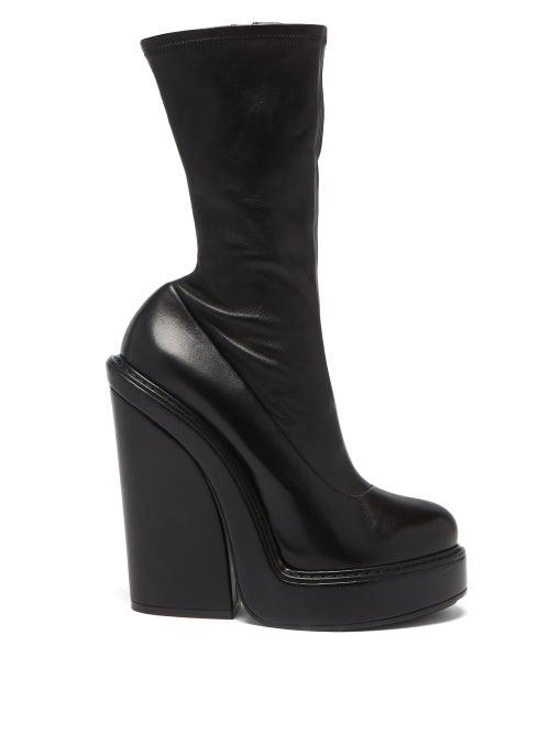Givenchy - Block-heel Leather Ankle Boots - Womens - Black