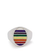 Matchesfashion.com Jessica Biales - Sterling Silver And Enamel Ring - Womens - Multi