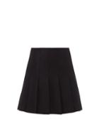 Matchesfashion.com Alessandra Rich - Pleated Wool-blend Mini Skirt - Womens - Black