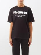 Alexander Mcqueen - Logo-print Cotton-jersey T-shirt - Womens - Black