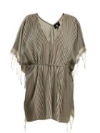 Matchesfashion.com Su - Kya Deep V Neck Striped Cotton Kaftan - Womens - Khaki Multi