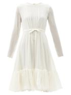 Matchesfashion.com Giambattista Valli - Dropped-hem Silk-georgette Dress - Womens - Ivory