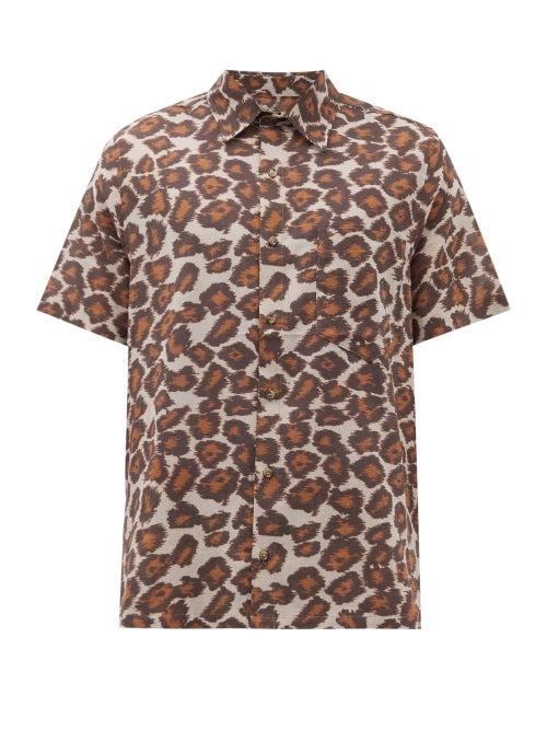 Matchesfashion.com Nanushka - Adam Leopard-print Cotton Shirt - Mens - Multi