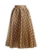 Rochas Floral-brocade Midi Skirt